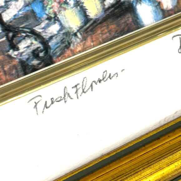 David Zwillinger art work "Fresh Flowers" signed matted & framed print 3" x 4" - Picture 3 of 9